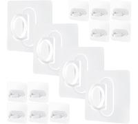 YARNOW Ganci Adesivi da Parete Multifunzione 30 Pezzi, Supporto Plastica Trasparente per Porta Flaconi Spray e Bottiglie in Bagno e Cucina, Installazione senza Fori per Organizzazione