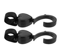 YARNOW Ganci per Passeggino 2 Pezzi a Forma di Cuore Rotanti 360° in Abs Nero, Leggeri e Resistenti Capacità di Carico Elevata per Passeggiate e Uscite in Famiglia