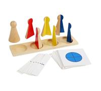 YARNOW Giocattoli di Legno per L'apprendimento delle Frazioni Base, Blocchi Didattici Interattivi per Ragazzo Ragazza, Materiale Sicuro e Superficie Liscia per Educazione Scolastica