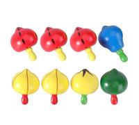 YARNOW Giocattoli Giroscopici in Legno 8 Pezzi Motivo Frutta, Set di Trottole Creative per, Giocattolo Ricreativo in Legno Colorato per Coordinazione Mano-Occhio e Giochi All’Aperto