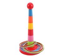 YARNOW Gioco di lancio degli anelli in plastica colorata per bambini, ideal | Set per allenare la coordinazione occhio-mano, attività per tutta la famiglia da fare in giardino, giocattolo da esterno faci