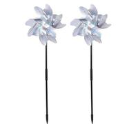 YARNOW Girandole Paraocchi per Uccelli 2 Pezzi Mulino a Vento Riflettente per Giardino e Cortile Dispositivo per Esilio Uccelli Accessorio Decorativo da Esterno