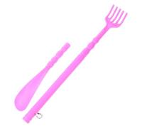 YARNOW Grattaschiena Manuale e Calzascarpe Artiglio Rosa in Plastica, Strumento Portatile per Massaggio e Sollievo da Prurito Durante Viaggi