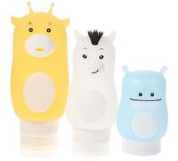 YARNOW Kit da Viaggio Forma di Coniglio o Orso 3 Pezzi Bottiglie Vuote Stili multipli Design Cartone Animato in Silicone Portatili Leggere per Shampoo e Lozione per Uso Viaggio