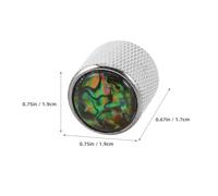 YARNOW Kit hardware per chitarra da 4 pezzi per basso - Manopole di ricambio in metallo con intarsio a conchiglia - Controllo di ricambio del volume e del tono - Cappucci per pulsanti del pedale con