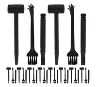 YARNOW Kit Scientifico con 20 Set di Strumenti per Scavi Archeologici a Casa, in Plastica Nera con Martello, Scalpello e Spazzola per Esplorazione Educativa