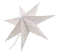 YARNOW Lanterna di Carta Bianca a Forma di Stella a Sette Punte Design Artistico Traforato e Luce Soffusa per Decorazioni Natalizie e Soggiorni