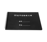 YARNOW Libro di esercizi per nail art nera - Quaderno professionale per schizzi di nail art per estetiste - Manuale di formazione sulla pittura acrilica per imparare la manicure