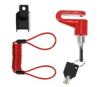 YARNOW Lucchetto Antifurto per Bicicletta e Veicolo con Blocco Disco Rosso in Acciaio e Pvc, e Antiruggine, per Parcheggio Esterno e Casa