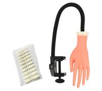 YARNOW Mano Artificiale per Unghie, Pratica Mano in Plastica Arancione, Alta Simulazione, Riutilizzabile, con Supporto, per Nail Art Design Practice e Manicure Training, per Nail Art