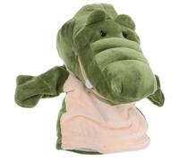 YARNOW Marionetta a forma di coccodrillo in morbido peluche per bambini, peluche per giochi di ruolo e raccontare storie, peluche educativo per teatro delle bambole e asilo, 25 cm, verde