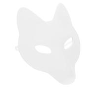 YARNOW Maschera da Volpe Bianca in Pu ed Eva per Feste in Maschera e Cosplay Dipingibile Taglia Unica Adatta per Halloween e Carnevale