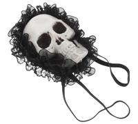 YARNOW Maschera Occhi Nera a Forma di Teschio in Plastica con Fascia Elastica Leggera per Cosplay e Eventi Stile Gotico Punk Vintage