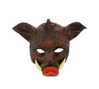 YARNOW Maschera Wild Boar PU per Cosplay e Feste Halloween Design Animale con Zanne Maschera Decorativa Resistente e Versatile per Mascherate e Carnevali