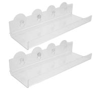 YARNOW Mensole Estensibili per Davanzali in Acrilico con Ventosa, Set da 2 Mensole Galleggianti per Piante Grasse e Erbe Aromatiche, Supporto Salvaspazio per Finestre Interno ed Esterno