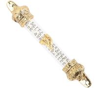 YARNOW Mezuzah Ebraica Artigianale in Metallo Design Antico, Decorazione Religiosa Compatta per Porta Destra, Ornamento Benedizione Casa per Ingresso, Stile Chanukah