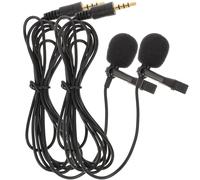 YARNOW Microfono Lavalier 2 Pezzi Clip 3,5mm per Registrazione Rap e Interviste, Cavo senza Batteria per Laptop e Tablet, Materiale Aps e Spugna Nero
