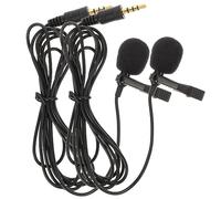YARNOW Microfono Lavalier Nero 3.5mm Supporto Antiurto, Alta Sensibilità, Materiale Aps e Spugna per Tablet e Laptop in Aula o Registrazioni Rap, Confezione da 2 Pezzi