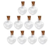 YARNOW Mini Bottiglie di Vetro dei Desideri Tappo di Sughero a Forma di Cuore, Set da 10 Pezzi per Fai da Te e Decorazioni Creative, Bottiglie Decorative Trasparenti per Messaggi