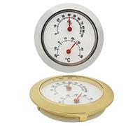 YARNOW Mini Igrometro Per Chitarra Rotondo in Metallo, Termometro e Misuratore Di Umidità Interno Per Custodia, Kit Accessori Per La Cura Della Chitarra, Strumento Compatto Per Prevenire Danni e Crepe