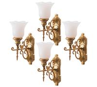 YARNOW Mini Lampade da Parete in Miniatura 4 Pezzi, Luci per Casa delle Bambole Luce Bianca, Decorazioni per Tavolo di Sabbia e Modelli Architettonici, per Scenari di Gioco e Collezioni
