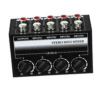 YARNOW Mixer Audio Stereo Passivo Controllore Mixaggio Portatile per Bar Palchi e Club Facile da Usare Senza Alimentazione Volume Indipendente