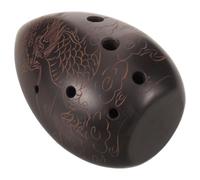 YARNOW Ocarina in Argilla Nera a 8 Fori, Dragon Pattern | Principianti e Gruppi, Finitura Lucidata a Mano, Uso Domestico E'aperto
