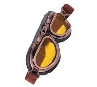 YARNOW Occhiali da Moto Vintage da Uomo, Leggeri e Resistenti in PC e Resina, Design Retrò per Ciclismo e Avventure All'aperto, Vestibilità Sicura e Protezione Antivento