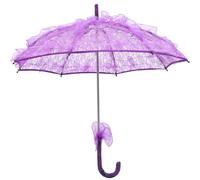 YARNOW Ombrello Parasole in Pizzo Elegante da Sposa Accessorio Fotografico per Matrimonio Manico Ergonomico Decorazione per Tea Party e Damigella D’Onore Colore Viola 1 Pezzo