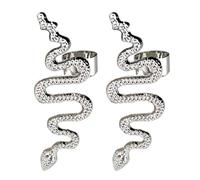 YARNOW Orecchini Cuff a Forma di Serpentino per Donna in Lega Argento, Clip senza Piercing Facili da Indossare per Quotidianità e Compleanni, Design Punk Unico