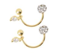 YARNOW Orecchini Donna Argento Dorato Pendenti Mezza con Zirconi Eleganti Cristalli Brillanti Leggeri e Ipoallergenici Regalo per Ragazze e Donne