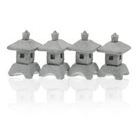 YARNOW Ornamenti di Pagode da Giardino in Arenaria 4 Pezzi, Mini Pagode Cinesi Decorative Compatte per Balconi e Cortili, Sculture Paesaggistiche Resistenti per Decorazione