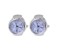 YARNOW Orologio Anello Mini da 2pezzi per Donna e Uomo in Metallo Display Creativo e Comodo per Controllo Orario Quotidiano