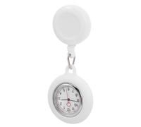 YARNOW Orologio da Taschino per Infermieri Clip Retrattile in Silicone Bianco, Orologio da Infermiere Portatile per Assistenza Medica e Uso Ospedaliero