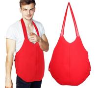 YARNOW Pancia Finta di Babbo Natale Rossa Unisex per Costume di Natale Cosplay e Feste, Accessorio Scenico Taglia Unica per Spettacoli Teatrali Natalizi