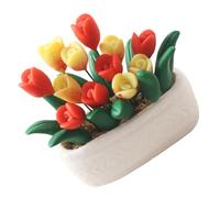 YARNOW pianta in vaso mini tulipano Miniature rosa Carino tulipani fiore Bambola di bonsai fai da te ornamento per mini bonsai Ornamenti da giardino in miniatura plastica Colorato