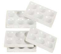 YARNOW Piastra di Reazione in Ceramica Bianca 6 Fori per Laboratorio Chimico, Semplice da Conservare, Confezione da 5 Pezzi per Lezioni di Chimica