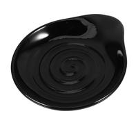 YARNOW Poggia Cucchiaio in Ceramica Nero per Cucina Versatile e Facile da Pulire, Supporto per Mestolo e Spatola per Casa e Cucina Stile Rustico