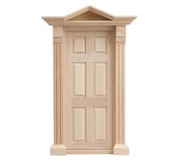 YARNOW Porta in miniatura per casa delle bambole in legno non verniciato - Accessori fai da te per giardini delle fate - Porta vuota in scala 1:12 per la costruzione di una casa delle bambole - Mobili