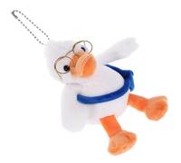 YARNOW Portachiavi Ciondolo Peluche Bambola D'anatra Decorazione Sospesa Piccolo Bambola Di Anatra Ripiegata Mini Animale Ripieno Pendente Della Borsa Pelosa Bianca Cotone Pp