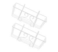 YARNOW Portafiori da Giardinaggio in Ferro Battuto Set 2 Pezzi, Porta Piante da Balcone a Forma Rettangolare da Appendere, Supporto per Vasi da Esterno Accessori per Ringhiera, Fioriera