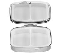 YARNOW Portapillole da Viaggio Elegante con 2 Scomparti in Metallo e Strass, Organizer Compatto per Pillole e Vitamine, Resistente All’umidità, per Borsa