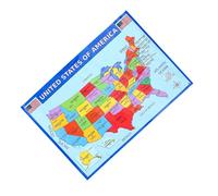 YARNOW Poster Mappa Stati Uniti 2 Pezzi 50x35 Cm per Apprendimento Geografia, Materiale Scolastico Didattico, Decorazione Aula e Camera, Stampa Chiara Resistente All’usura