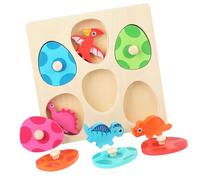 YARNOW Puzzle di uova di dinosauro 3d dinosauri che fa i primi passi puzzle prescolari giocattolo puzzle giocattoli di uova di dinosauro di legno Colorato