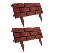 YARNOW Recinzione da Esterno in Plastica 2 Pezzi Effetto Pietra Bordatura Resistente alle Intemperie per Aiuole e Bordi Prato per Cortili Patii e Percorsi Esterni