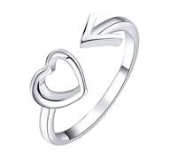 YARNOW Regolabile da Donna in Rame Design a Cuore, Aperto Friendly come Gioiello per Ragazze e Donne