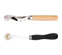 YARNOW Rotella per Tracciare Linee Dentate Manico in Legno, Set 2 Pezzi di Strumenti per Cucito Manuale su Tessuti e Carta, Accessori per Lavorazione Artigianale della Pelle