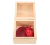 YARNOW Scatola a Forma di Cuore in Legno Non Finito con Coperchio Incernierato e Cuore Realistico Insanguinato in Resina per Decorazione Halloween e Scherzi a Casa