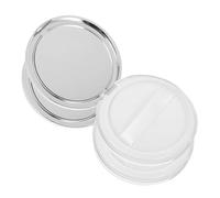 YARNOW Scatola Portatile per Cipria in Polvere 3g 2 Pezzi Argento Ultra Sottile Specchio e Piumino Resistente e Chic per Donne e Make Up Girl