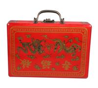 YARNOW Scatola Portatile per Mahjong Legno con Maniglia e Archiviazione per Giocare Mahjong Casa o Viaggio Design Retro e Multi Accessorio per Appassionati Giochi da Tavolo